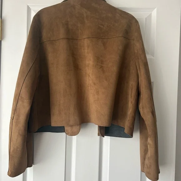 Zara Faux Suede Cropped Jacket - Picture 3 of 5
